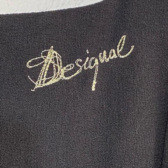 DESIGUAL - NWT BLACK EVANON DRESS SZ 8 - STYLE 37V2070 CREPE-LIKE FEEL - B21 - Picture 3 of 11